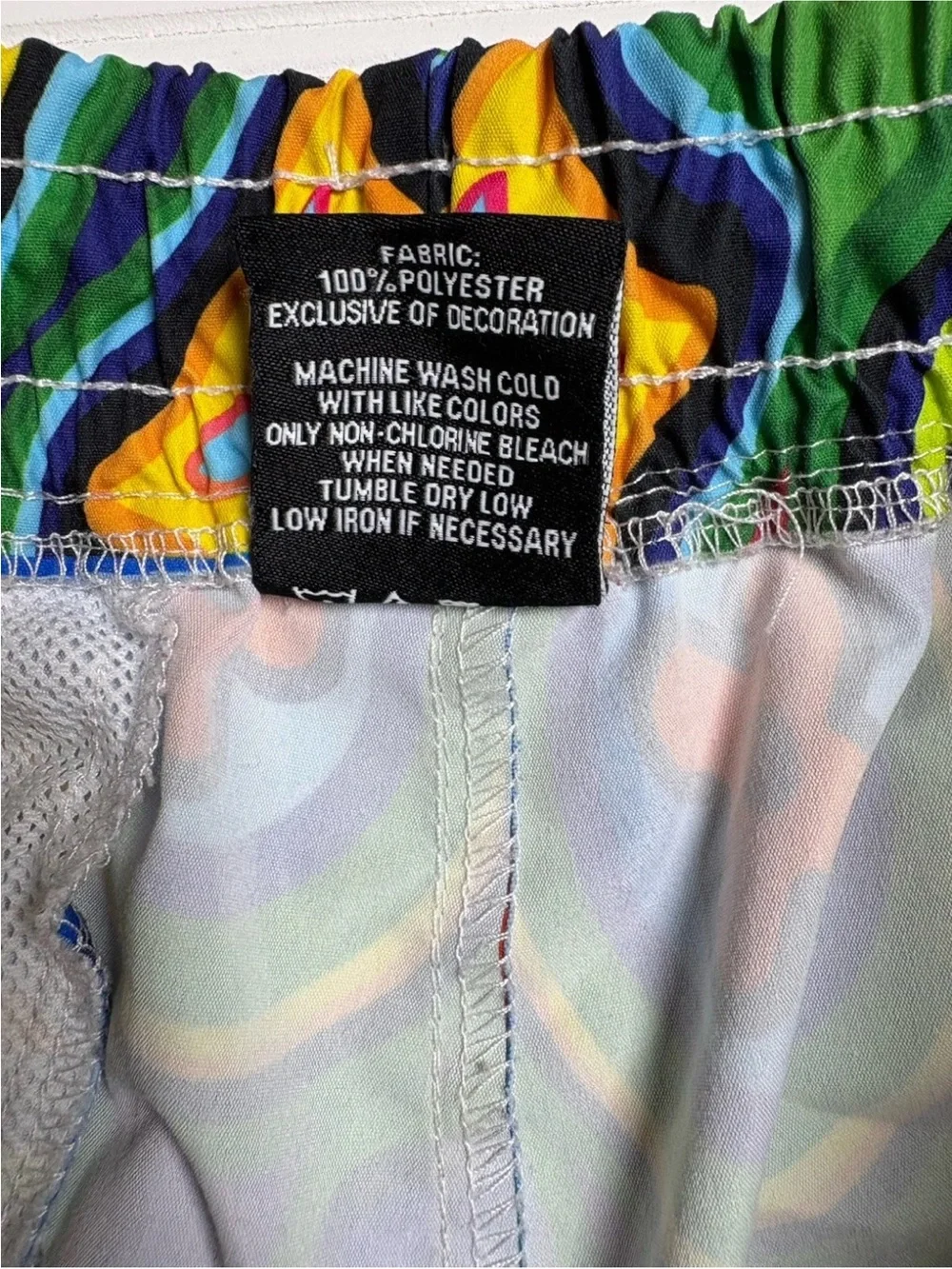 Two Thr33 Originals Mens Large Swim Shorts Abstract Pattern Drawstring 7.5